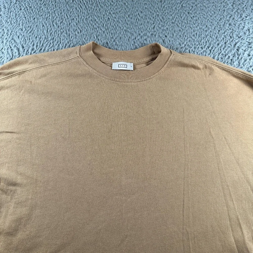 AYR Men's Long Sleeve Crewneck Tee in Camel - Picture 2 of 10